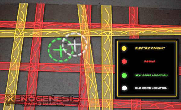 Scanning Concrete with Ground Penetrating RADAR GPR for Electrical Conduit